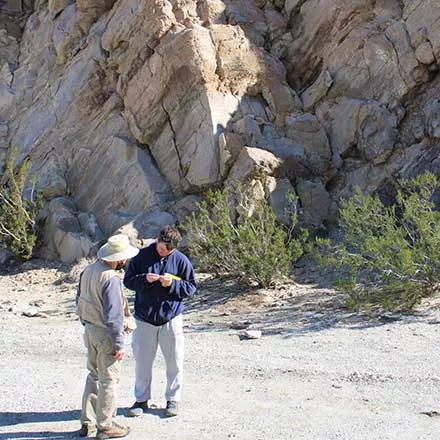 Student and professor Geology trip