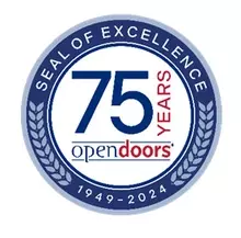 Open Doors 75 Years Seal of Excellence, 1949 - 2024