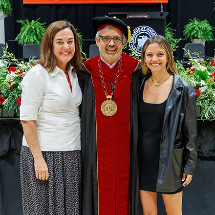 Dr Cardelle with wife and daughter