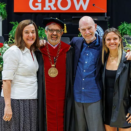 Dr Cardelle with wife, daugther and father in-law